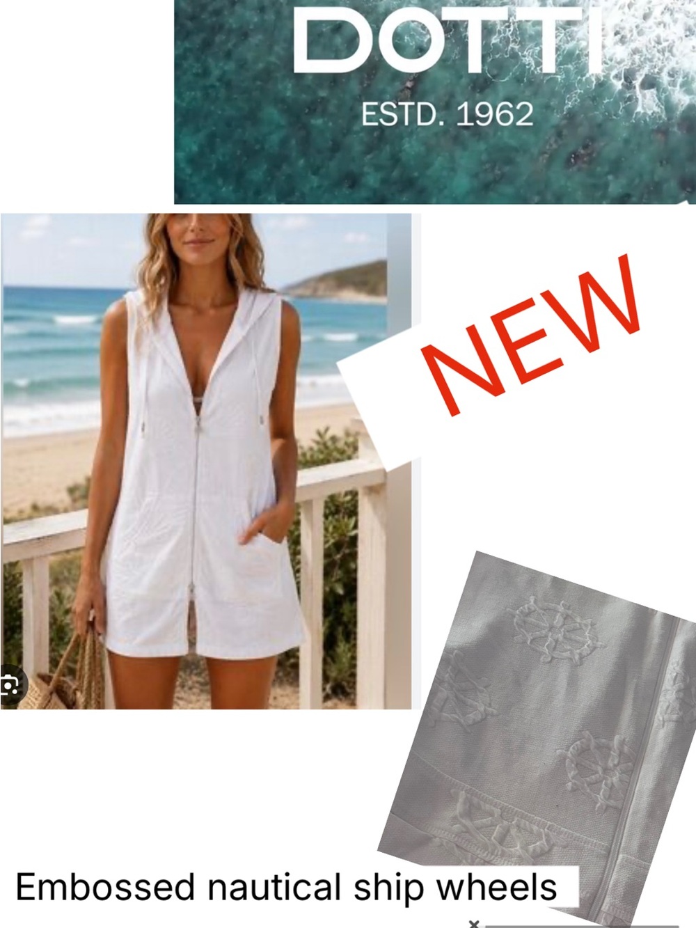 Dotti White Sleeveless Zip Romper Cover-Up